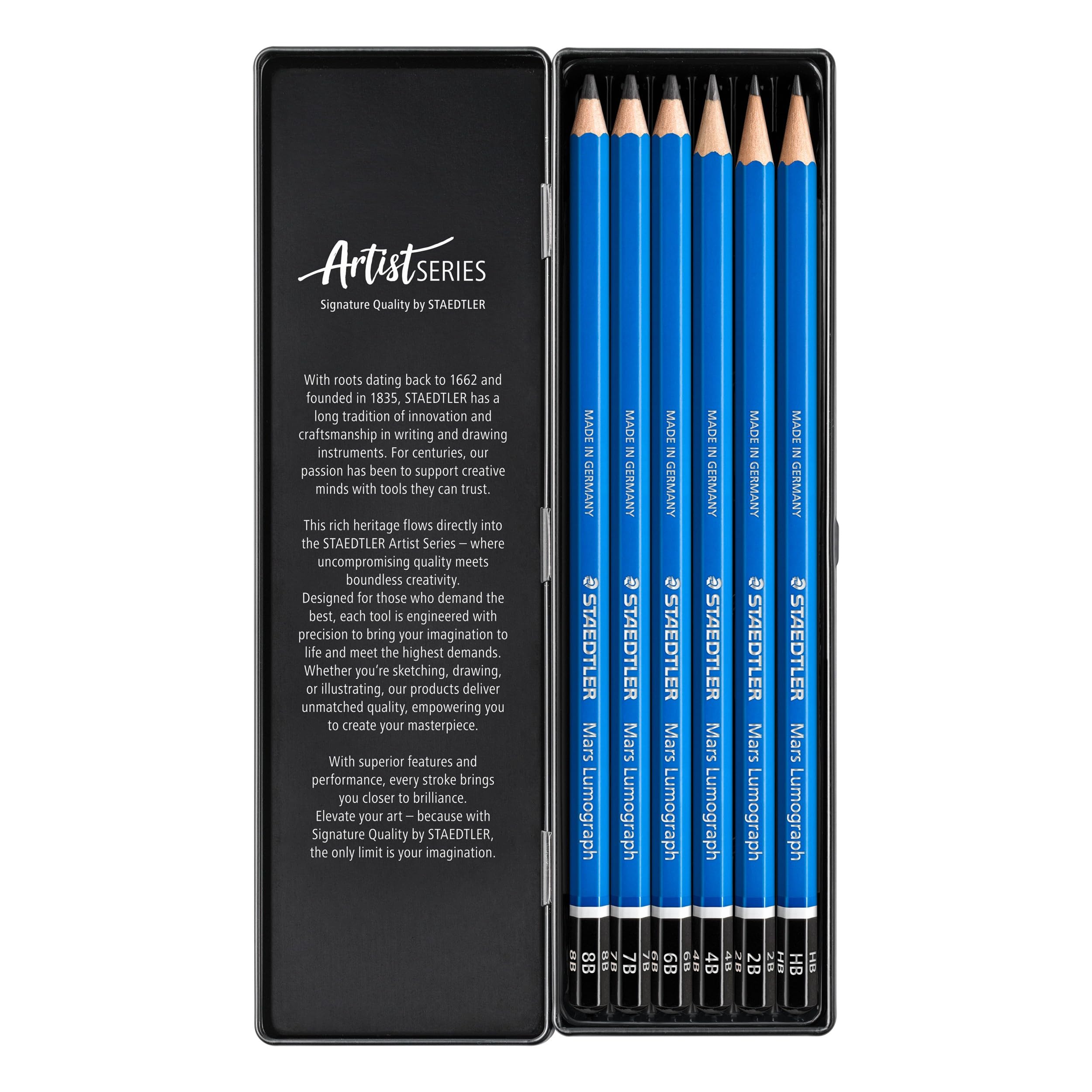 Amazon | ステッドラー(STAEDTLER) 鉛筆 8B 7B 6B 4B 2B HB マルス